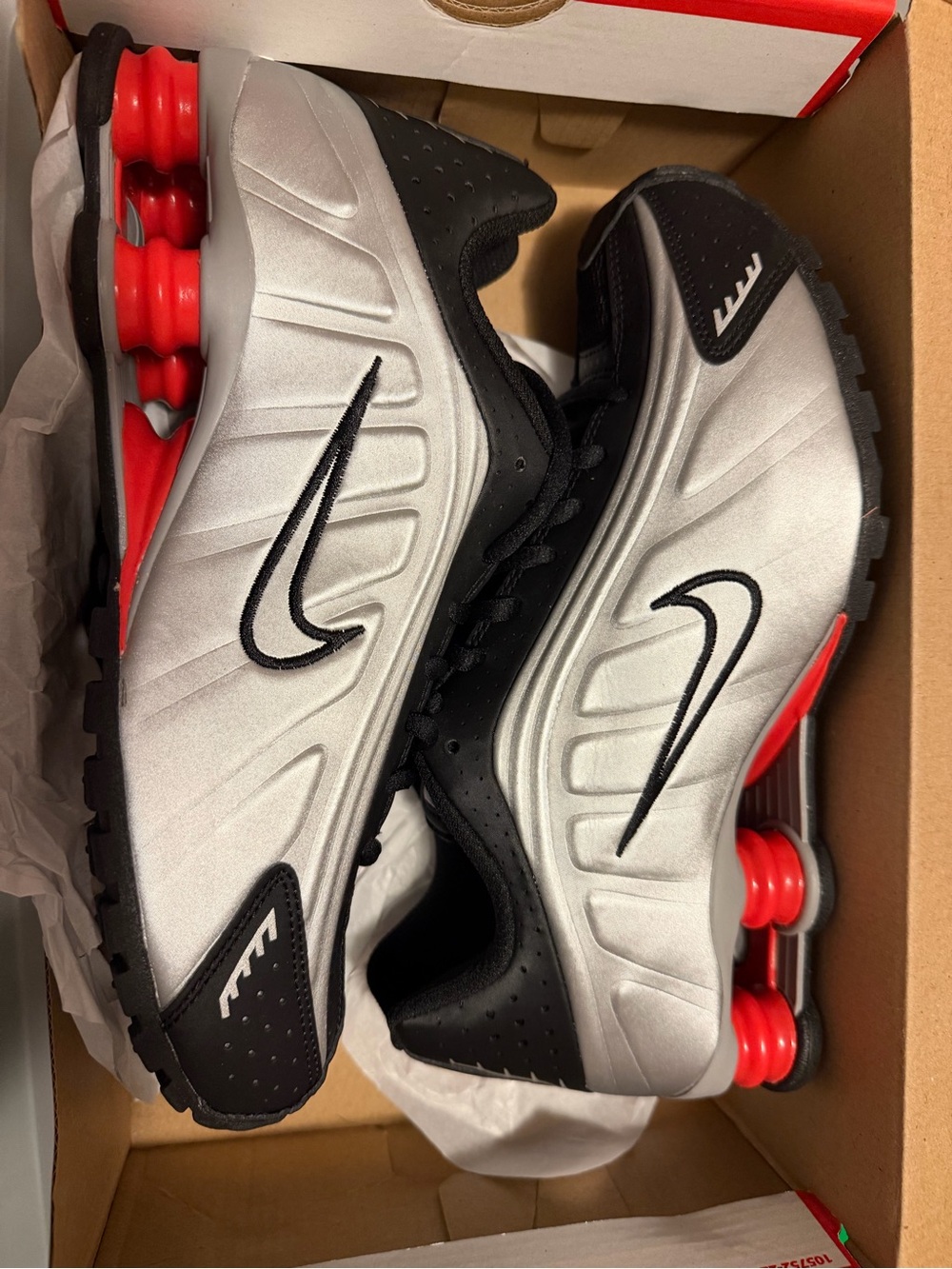 Nike Silver Black Red Shox Running Shoes